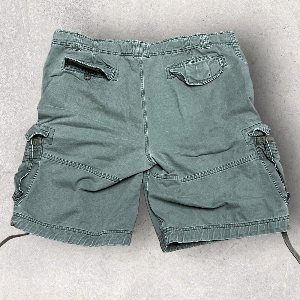 Vintage Paratrooper Cargo Shorts Men 42 Green‎ 10" Utility Hiking Military Heavy - Picture 2 of 15